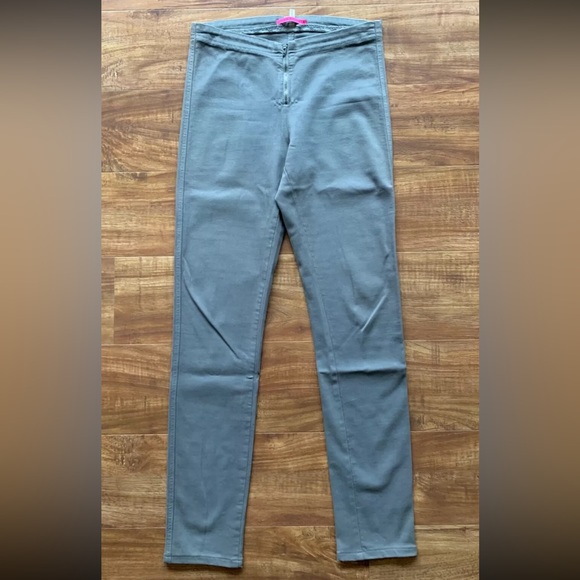 Alice + Olivia Womens Taupe Gray Coated Zippered Legging...